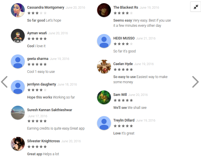 Earn Cash rewards Google app store reviews