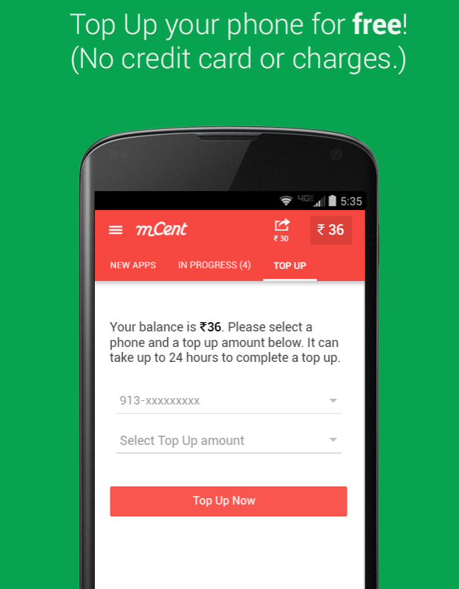 mCent rewards payout option